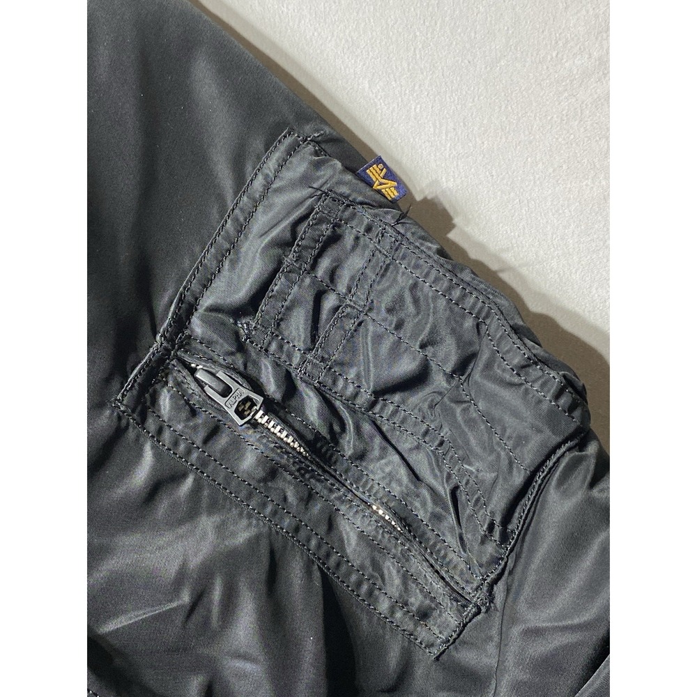 Alpha Industries Military Flight Bomber Jacket Mens L Black Utility USAF - Picture 7 of 12